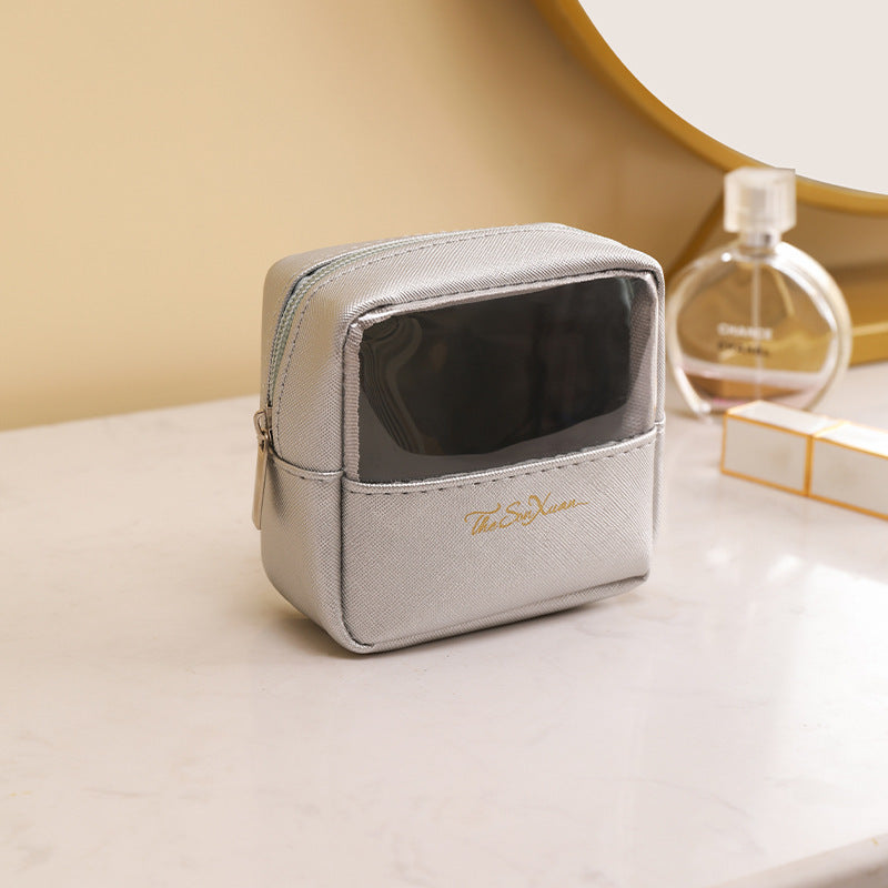 Wholesale PU Semi-circle Waterproof Cosmetic Bag Portable Storage Bag